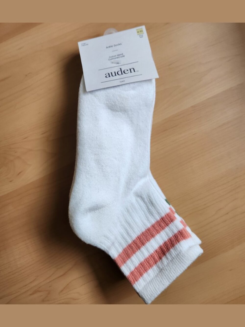 Womens Auden Cotton Blend Cushioned Soul Set of 3 Ankle Socks Size 4-10